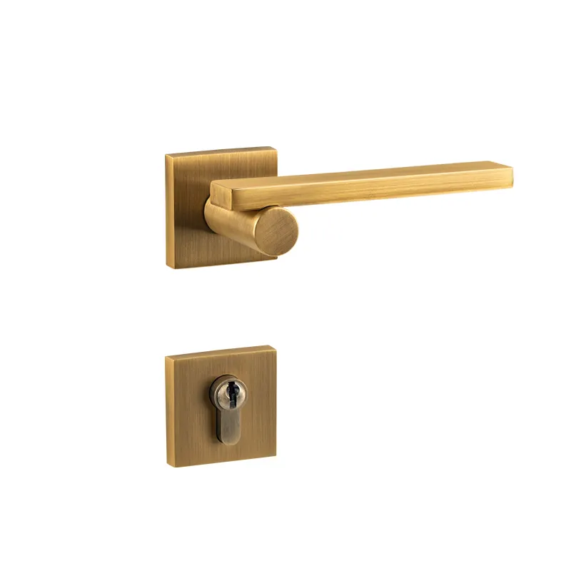 2024 thiết kế mới hình cổ điển Brass Antique LEVER xử lý trên Quảng trường tăng cơ sở văn phòng xây dựng nội thất cửa xử lý khóa