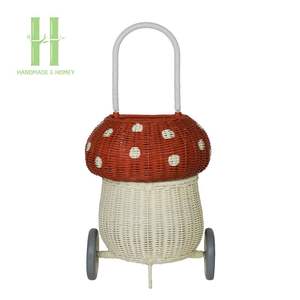 Panier de rangement pour enfants de haute qualité rotin naturel champignon Luggy coloré conceptions OEM personnalisable pour les mariages-usine du Vietnam - Product Image 6
