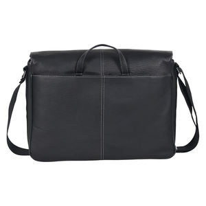 Sac de messager pour ordinateur portable en cuir noir compressible populaire pour hommes - Product Image 5