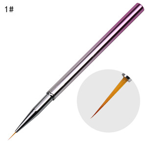 Pinceau à ongles en nylon avec manche en acrylique électroplaqué coloré, pour la sculpture de cristaux et le traçage de lignes pour la peinture au gel - Product Image 3