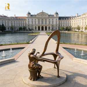 Statue de femme en bronze grandeur nature RELONG, jouant du <span class=keywords><strong>piano</strong></span>, sculpture sur mesure pour <span class=keywords><strong>la</strong></span> décoration artistique extérieure - Product Image 5