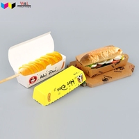 Bandeja de Papel para Empacar Hot Dogs, Desechable, de Grado Alimenticio, con Logotipo Personalizado, Dimensiones Personalizadas, Precio de Fábrica