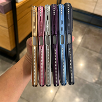 Coque de téléphone antichoc en TPU électroplaqué avec support arrière et miroir à paillettes pour femmes, compatible Samsung A17 A27 A37 A57 A16 A26 A36 A56 A15