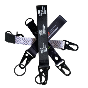 Customize Short Wrist Strap Carabiner Lanyards Keychain With Logo Custom Lanyard Key Chains