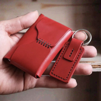 Dompet Slim Kustom Boshiho untuk Pria, Kulit Asli Cokelat Klasik dengan Tempat Kartu Bergaya Vintage