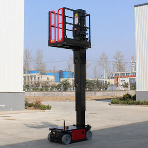 Hidrolik elektrik mengangkat pekerjaan udara Platform satu kolom bergerak aluminium Aloi Platform mengangkat perancah mengangkat - Product Image 4