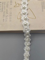 En stock, vente directe : Dentelle élastique à double rangée de perles, faite à la main, 4 cm, accessoires vestimentaires