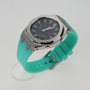 Boîtier de montre en acier inoxydable 316L avec bande en caoutchouc de silicone souple de qualité supérieure Kit de couverture adapté à la Modification de luxe GA2100 - Product Image 4