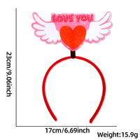 Serre-tête personnalisé LOVE YOU avec cœur et ailes d'ange, serre-tête unique pour couple, idéal pour les selfies quotidiens, les dîners d'anniversaire et les tournages de vlogs