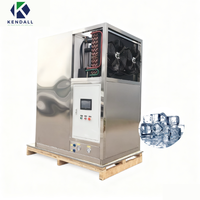 Machine à glaçons industrielle à commande PLC, 220V, haute productivité, refroidissement automatique de l'eau, certifiée CE