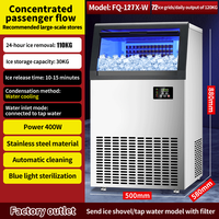 Machine à glaçons automatique commerciale de comptoir en acier inoxydable, refroidissement par eau, 110 kg/24h, 110V