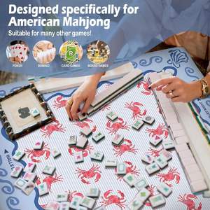 Tapete <span class=keywords><strong>de</strong></span> Mahjong Coastal Crab <span class=keywords><strong>de</strong></span> 31.5 Pulgadas, Cubierta Antideslizante <span class=keywords><strong>para</strong></span> Mesa, Juegos <span class=keywords><strong>de</strong></span> Mesa <span class=keywords><strong>de</strong></span> Póker Americano y Dominó, Tema <span class=keywords><strong>de</strong></span> Verano Océano Azul <span class=keywords><strong>para</strong></span> Hombres - Product Image 4