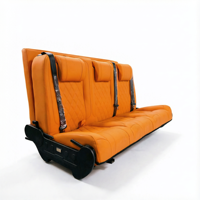 Canapé-lit universel pliable 3 places pour fourgonnette avec appuie-tête escamotable, siège de voiture inclinable pour modification de camping-car