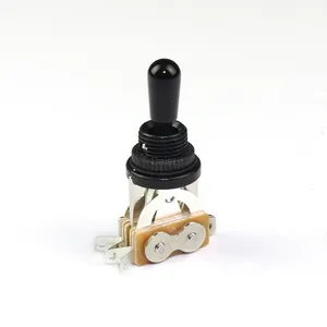 12V Metal Black/Cream/Gold Handle SPDT 3 Position ON OFF ON Rocker Universal Toggle Switch Guitar For Effect Pedal Box