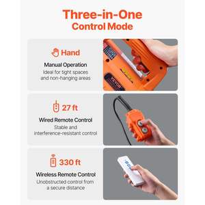 Polipasto de cadena eléctrico portátil DB 3 en 1 1100LBS con cable/control remoto inalámbrico - Product Image 3