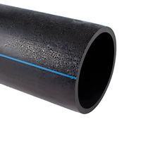 Tuyau d'eau en PEHD conforme à la norme ASTM, tuyau en polyéthylène noir avec bande bleue pour les conduites d'eau urbaines