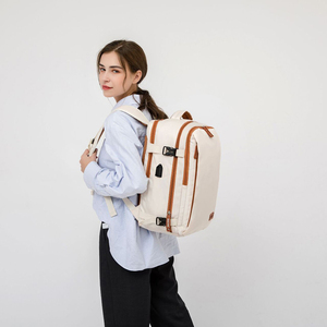 Sac à dos de voyage extensible géométrique et durable, couleur crème, pour ordinateur portable 17 pouces, grande capacité, sac de cabine pour le week-end - Product Image 6