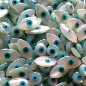 Nacre naturelle de haute qualité Marquise Evil's Eye Stone - Product Image 1
