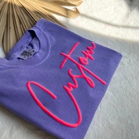 T-shirt d'été surdimensionné respirant en coton tricoté 100% de haute qualité, personnalisé, avec impression numérique et logo 3D, style hip-hop