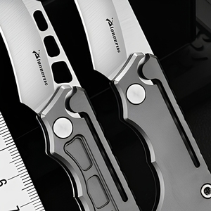 PioneerEDC <strong>Titanium</strong> Handle Pocket <strong>Knife</strong> 14C28N Steel Hollow Blade Lightweight <strong>Titanium</strong> Cutting <strong>Knife</strong> Premium Foldable <strong>Knife</strong> - Product Image 6
