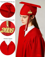 Ensemble de Robe de Remise de Diplôme Noire Mate Personnalisable de Haute Qualité avec Toque et Écharpe Unisexe en Polyester pour Cérémonie Scolaire d'Automne