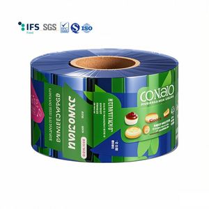 Película de embalaje laminada de grado alimenticio personalizada, 30cm de ancho, moldeado por soplado a prueba de humedad para aperitivos, galletas, dulces, bolsita, rollo de embalaje - Product Image 1