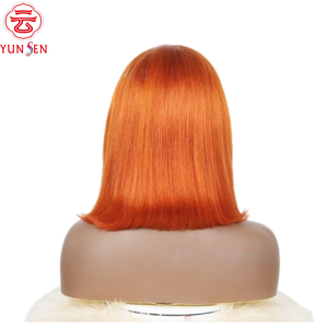 วิกผมบ๊อบสีส้มขิงแบบจีน ผมแท้ชนิดเรมี่  ฐานลูกไม้โปร่งใส ขนาด 8-14 นิ้ว - Product Image 3