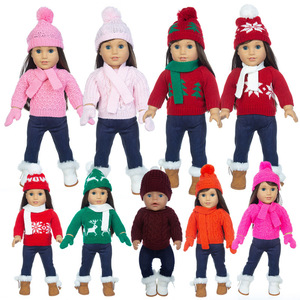 Christmas <b>doll</b> clothes, 18 inch <b>doll</b> sweater, American girl <b>doll</b> clothes and Christmas <b>doll</b> clothes without shoes - Product Image 1