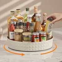 360 degrés rotatif bois garde-manger armoire organisateur plateau multifonction assaisonnement cosmétiques étagère de rangement moderne laque cuisine