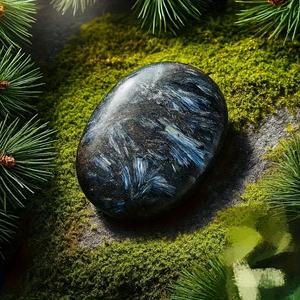 Cristal de Astrophyllite al por Mayor, Cristal de Palma Curativo Natural Pulido, Piedra de Bolsillo de Forma Ovalada para Decoración del Hogar Única y Regalos Navideños - Product Image 2