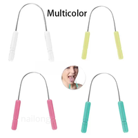 Grattoir à langue réutilisable en plastique et acier inoxydable, écologique, avec logo personnalisé, pour éliminer les dépôts linguaux et rafraîchir l'haleine