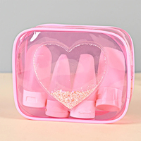 Trousse de maquillage de toilette transparente imperméable à l'eau de voyage avec logo personnalisé sac à cosmétiques transparent en PVC à paillettes pour un usage quotidien