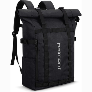 Free sample Cost of manufacturing Outdoor Laptop <b>Top</b> <b>Roll</b> <b>Backpack</b> in Customized, Premium Recycled Polyester Canvas - Product Image 1