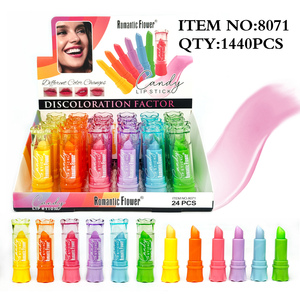 Vente en gros d'huile pour les lèvres personnalisée imperméable à l'eau à changement de couleur cristal hydratant transparent changement de couleur chaud rouge à lèvres - Product Image 2