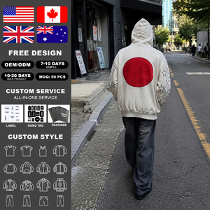 Custom Heavyweight Cotton Hoodies High Quality Fleece Terry 350GSM Blank Hoodies Graphic Printing Men's Hoodie - Product Image 2