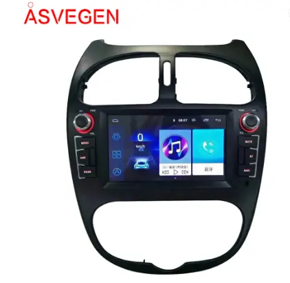 Venta al por mayor Reproductor multimedia con GPS para coche, Radio con Android 9,0, DVD, soporte de navegación, para Peugeot 206