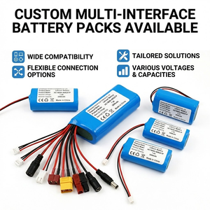 Untuk Paket Baterai <span class=keywords><strong>Lithium</strong></span>-<span class=keywords><strong>Ion</strong></span> LiFePO4 18650 2S1P 2600mAh/2200mAh <span class=keywords><strong>7.4V</strong></span> 500 Siklus Tri-metalik -20~60C 45g - Product Image 1