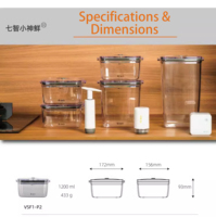 Groothandel BPA-vrije plastic vacuüm luchtdichte vaatwasserbestendige moderne vierkante opbergcontainer stapelbare bus voor gedroogd fruit