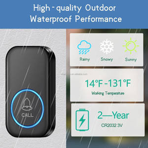 <span class=keywords><strong>Sonnette</strong></span> <span class=keywords><strong>sans</strong></span> <span class=keywords><strong>fil</strong></span> <span class=keywords><strong>étanche</strong></span> à piles, fonctionnant sur batterie, <span class=keywords><strong>portée</strong></span> de 300 m - Product Image 3