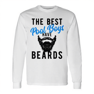 Camiseta de manga larga con estampado de broma de The Best Pool Boys Have Beards - Product Image 2