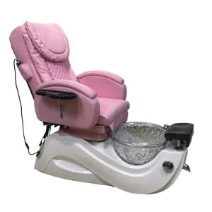 핑크 및 골드 스파 페디큐어 의자 용 고품질 가죽 시트 커버 예비 부품 펌프 합성 페디큐어 의자가있는 고급