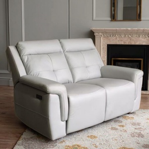 ชุดโซฟาหนังสีเขียวสำหรับโรงแรมดีไซน์แบบอิตาลีเก้าอี้เอนสีเทา - Product Image 1