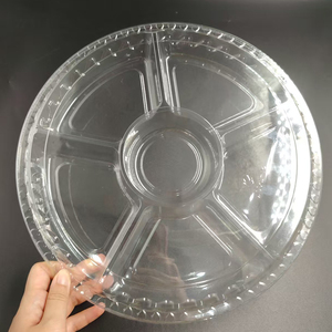 Plateaux <span class=keywords><strong>de</strong></span> nourriture <span class=keywords><strong>de</strong></span> séchage <span class=keywords><strong>de</strong></span> fruits en plastique jetables ronds noirs <span class=keywords><strong>de</strong></span> 5 compartiments avec couvercle - Product Image 5