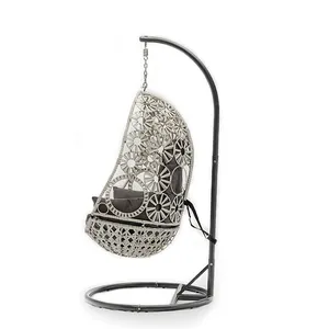 Uland suspendu corde balançoire en forme d'oeuf chaise de jardin balançoire en osier chaise suspendue balançoire en corde