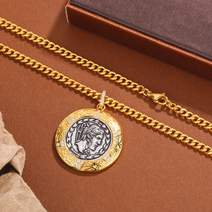 Collar de los Doce Dioses Principales Dios del Fuego Dorado, Cadena para Suéter de Plata Tailandesa Retro con Circón, Collar con Colgante de Moda, Collar de Regalo - Product Image 6