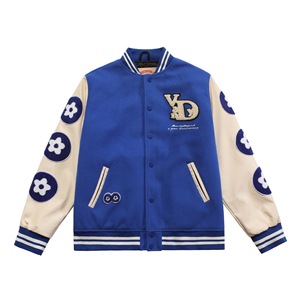 Áo khoác varsity da thêu tùy chỉnh cổ điển unisex bán buôn, kiểu dáng thường ngày, phối vải chenille, nhiều size nam nữ - Product Image 1