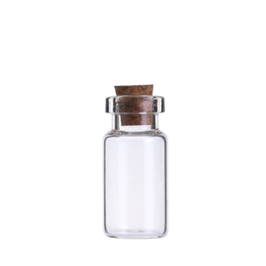 Frasco de Vidrio Transparente Redondo de Buena Calidad, <span class=keywords><strong>Vial</strong></span> de 2 ml con Corcho - Product Image 3