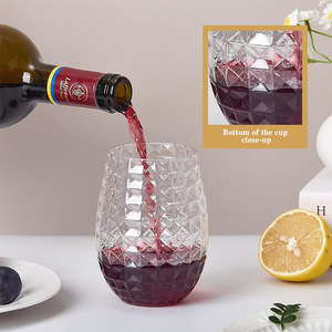 Taza de cóctel de plástico de diseño moderno, Copa martillada de piña Tiki hawaiana, whisky reutilizable para copa de <span class=keywords><strong>vino</strong></span> tinto champán transparente - Product Image 1