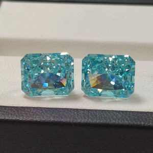 Pierre synthétique de couleur Paraiba, coupe octogonale en glace pilée, pierre en zircone cubique, pierre en vrac pour la fabrication de bijoux - Product Image 6