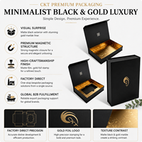 Boîte cadeau pliable en carton rigide noir mat de luxe avec logo personnalisé de qualité supérieure, fermeture magnétique vide